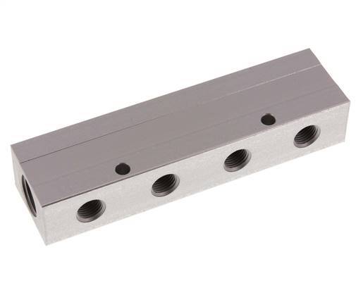 2xG 1/2'' x 8xG 1/4'' Aluminium Verteilerblock Doppelseitig 16 bar
