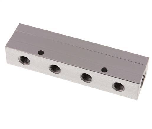 2xG 1/2'' x 8xG 1/4'' Aluminium Verteilerblock Doppelseitig 16 bar