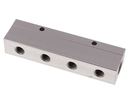 2xG 1/2'' x 8xG 1/4'' Aluminium Verteilerblock Doppelseitig 16 bar