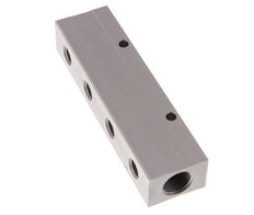 2xG 1/2'' x 8xG 1/4'' Aluminium Verteilerblock Doppelseitig 16 bar