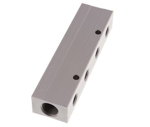 2xG 1/2'' x 8xG 1/4'' Aluminium Verteilerblock Doppelseitig 16 bar