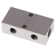 2xG 1/4'' x 2xG 1/8'' Aluminium Verteilerblock einseitig 16 bar