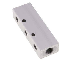2xG 1/4'' x 6xG 1/8'' Aluminium Verteilerblock Doppelseitig 16 bar