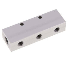 2xG 1/4'' x 6xG 1/8'' Aluminium Verteilerblock Doppelseitig 16 bar