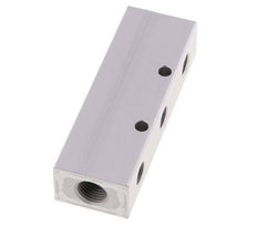 2xG 1/4'' x 6xG 1/8'' Aluminium Verteilerblock Doppelseitig 16 bar