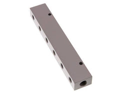 2xG 1/4'' x 6xG 1/8'' Aluminium Verteilerblock einseitig 16 bar