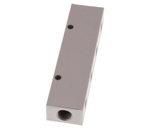 2xG 1/4'' x 8xG 1/8'' Aluminium Verteilerblock Doppelseitig 16 bar