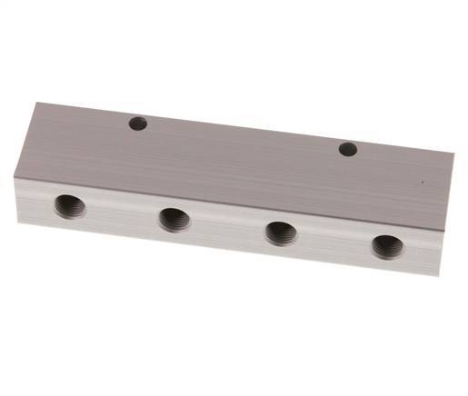 2xG 1/4'' x 8xG 1/8'' Aluminium Verteilerblock Doppelseitig 16 bar