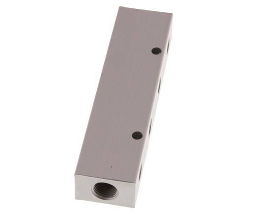 2xG 1/4'' x 8xG 1/8'' Aluminium Verteilerblock Doppelseitig 16 bar