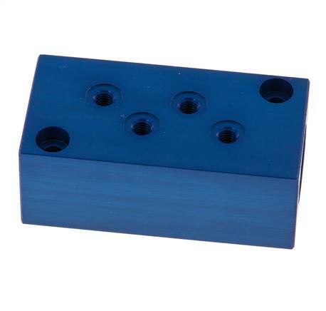 2xG 1/4'' x 8xM5 Aluminium Distributor Block One-sided 16 Bar