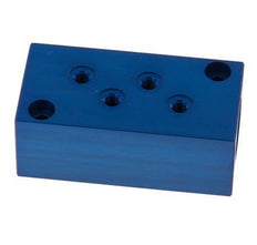 2xG 1/4'' x 8xM5 Aluminium Verteilerblock einseitig 16 bar