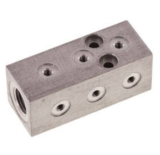 1xG 1/8'' x 9xM3 Aluminium Distributor Block One-sided 16 Bar