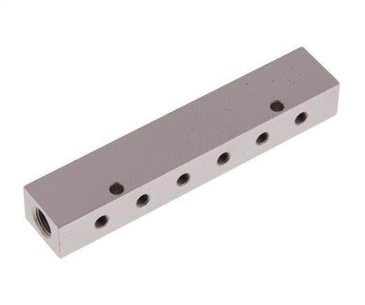 2xG 1/8'' x 12xM5 Aluminium Verteilerblock Doppelseitig 16 bar