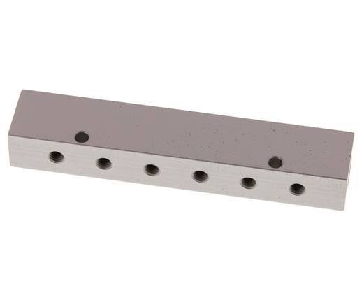 2xG 1/8'' x 12xM5 Aluminium Verteilerblock Doppelseitig 16 bar