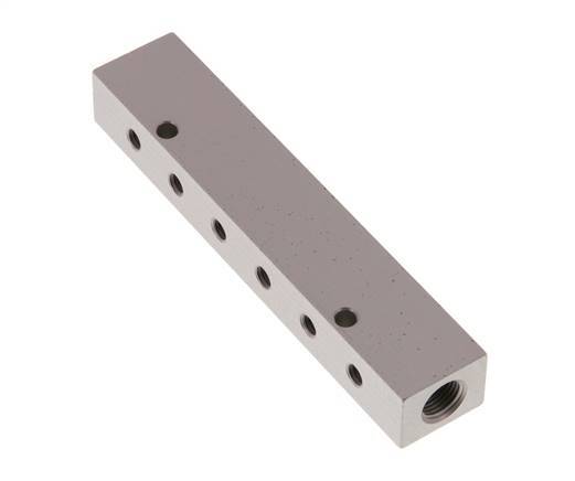 2xG 1/8'' x 12xM5 Aluminium Verteilerblock Doppelseitig 16 bar