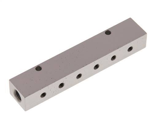 2xG 1/8'' x 12xM5 Aluminium Verteilerblock Doppelseitig 16 bar