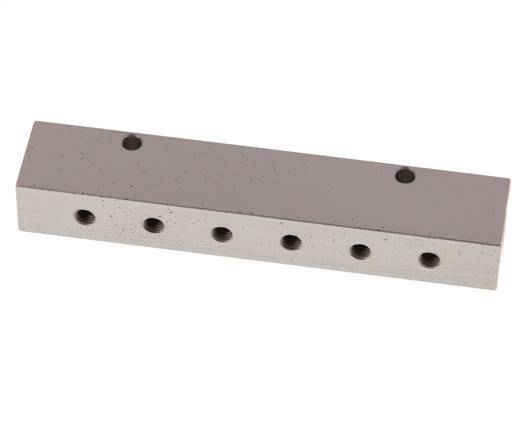 2xG 1/8'' x 12xM5 Aluminium Verteilerblock Doppelseitig 16 bar