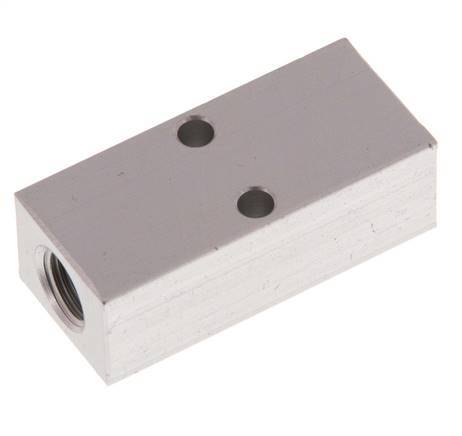 2xG 1/8'' x 2xM5 Aluminium Distributor Block One-sided 16 Bar