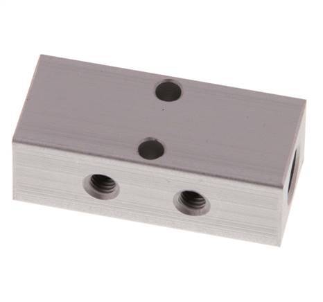 2xG 1/8'' x 4xM5 Aluminium Verteilerblock Doppelseitig 16 bar