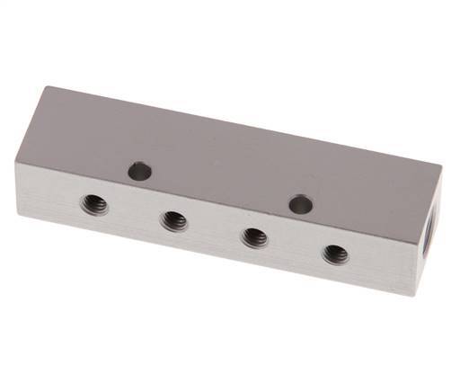 2xG 1/8'' x 8xM5 Aluminium Verteilerblock Doppelseitig 16 bar