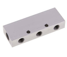 2xG 3/8'' x 6xG 1/4'' Aluminium Verteilerblock Doppelseitig 16 bar