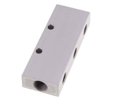 2xG 3/8'' x 6xG 1/4'' Aluminium Verteilerblock Doppelseitig 16 bar