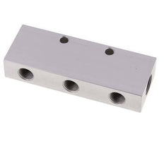 2xG 3/8'' x 6xG 1/4'' Aluminium Verteilerblock Doppelseitig 16 bar