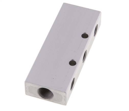 2xG 3/8'' x 6xG 1/4'' Aluminium Verteilerblock Doppelseitig 16 bar