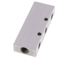 2xG 3/8'' x 6xG 1/4'' Aluminium Verteilerblock Doppelseitig 16 bar