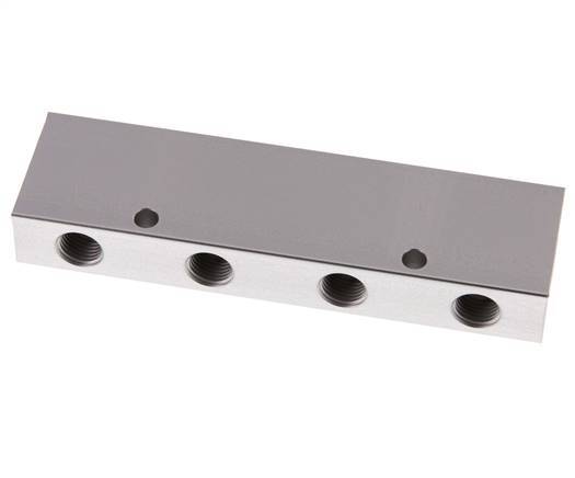 2xG 3/8'' x 8xG 1/4'' Aluminium Verteilerblock Doppelseitig 16 bar