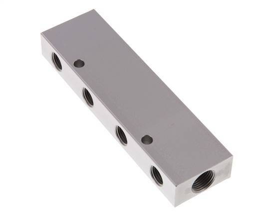 2xG 3/8'' x 8xG 1/4'' Aluminium Verteilerblock Doppelseitig 16 bar