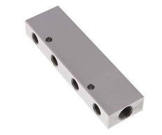 2xG 3/8'' x 8xG 1/4'' Aluminium Verteilerblock Doppelseitig 16 bar