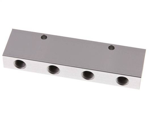 2xG 3/8'' x 8xG 1/4'' Aluminium Verteilerblock Doppelseitig 16 bar