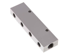 2xG 3/8'' x 8xG 1/4'' Aluminium Verteilerblock Doppelseitig 16 bar