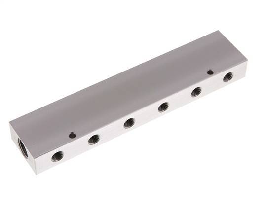 2xG 3/8'' x 12xG 1/8'' Aluminium Verteilerblock Doppelseitig 16 bar