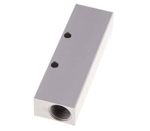 2xG 3/8'' x 3xG 1/8'' Aluminium Verteilerblock einseitig 16 bar