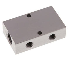 2xG 3/8'' x 4xG 1/8'' Aluminium Distributor Block Double-sided 16 Bar