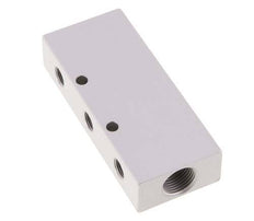 2xG 3/8'' x 6xG 1/8'' Aluminium Verteilerblock Doppelseitig 16 bar