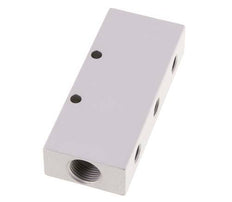 2xG 3/8'' x 6xG 1/8'' Aluminium Verteilerblock Doppelseitig 16 bar