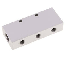 2xG 3/8'' x 6xG 1/8'' Aluminium Verteilerblock Doppelseitig 16 bar
