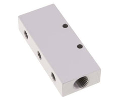 2xG 3/8'' x 6xG 1/8'' Aluminium Verteilerblock Doppelseitig 16 bar