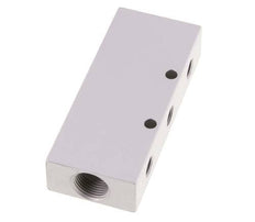 2xG 3/8'' x 6xG 1/8'' Aluminium Verteilerblock Doppelseitig 16 bar