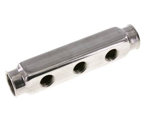 2xG 1'' x 3xG 1/2'' Edelstahl Verteilerblock einseitig 10 bar