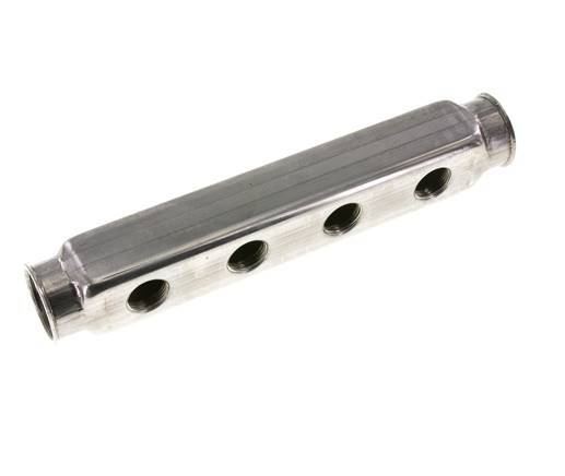 2xG 1'' x 4xG 1/2'' Edelstahl Verteilerblock einseitig 10 bar