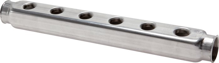 2xG 1'' x 7xG 1/2'' Verteilerblock aus Edelstahl Einseitig 10 bar