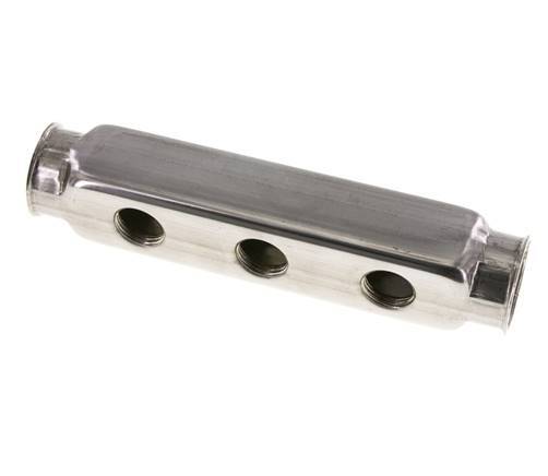 2xG 1'' x 6xG 1/2'' Edelstahl Verteilerblock Doppelseitig 10 bar