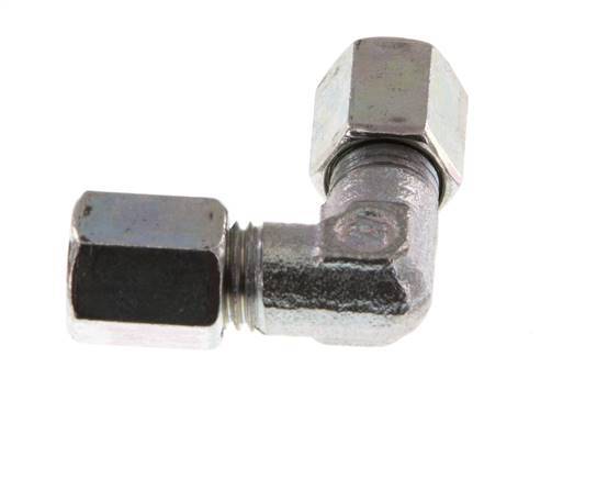 4LL Verzinkter Stahl 90 Grad Ellenbogen Schneidring 100 Bar DIN 2353