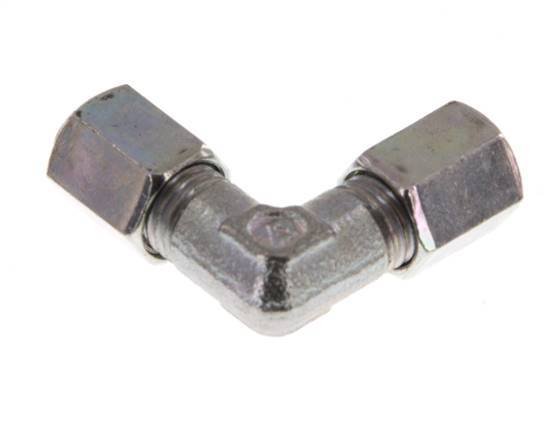 4LL Verzinkter Stahl 90 Grad Ellenbogen Schneidring 100 Bar DIN 2353