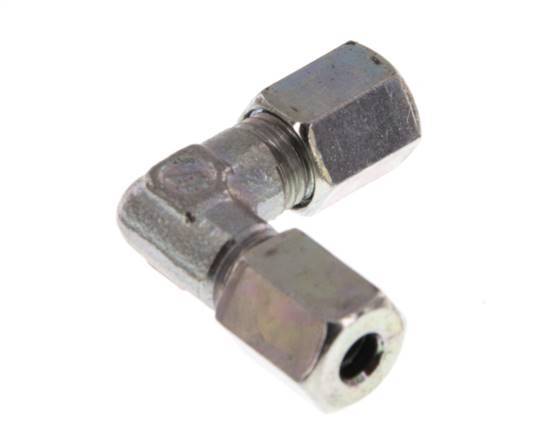 4LL Verzinkter Stahl 90 Grad Ellenbogen Schneidring 100 Bar DIN 2353