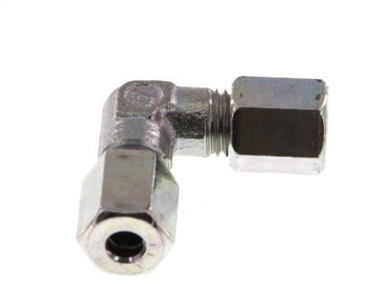 4LL Verzinkter Stahl 90 Grad Ellenbogen Schneidring 100 Bar DIN 2353